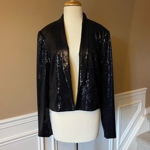 Cropped Black Sequin Jacket